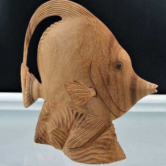 Tropical Oceanic Fish Wood Carved Aquatic Home - Picture 10 of 12
